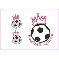 Stickmuster- Fußball Queen